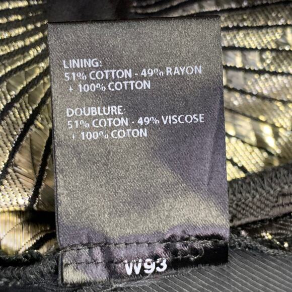 Size 32 Black Gold Jacquard Silk Blend Sunburst Cropped Casual Pants - Picture 13 of 13